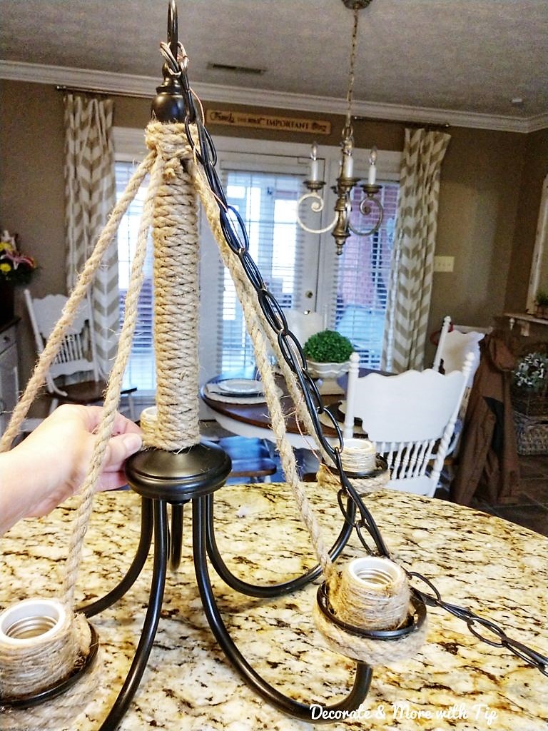 Diy store rope chandelier