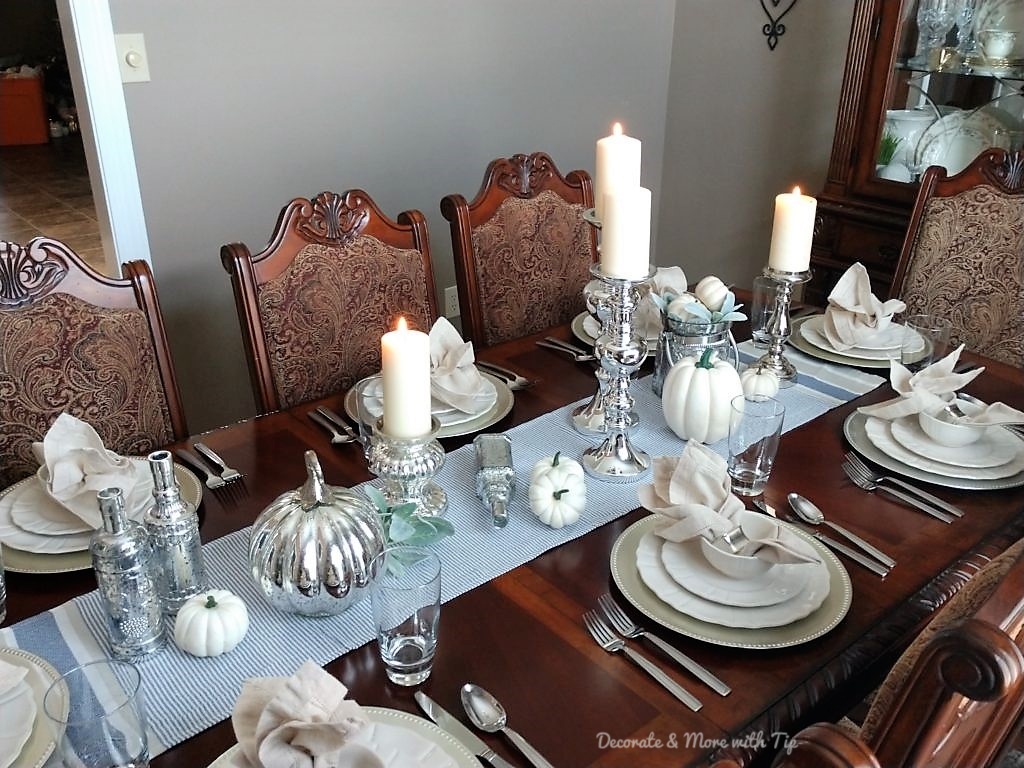 MY BLUE AND SILVER BUDGET FRIENDLY THANKSGIVING TABLESCAPE – Decorate ...